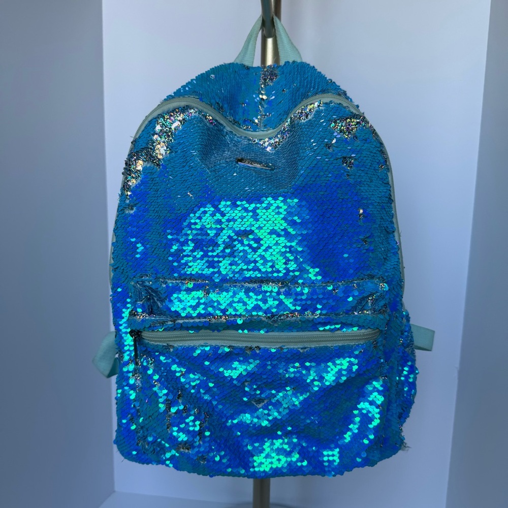 Justice Sequin Backpack- Large & Small compartment with zipper closure, stylish
